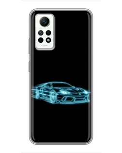 Чехол для Xiaomi Redmi Note 12 Pro (4g) с картинкой «Неоновый контур Lamborghini»