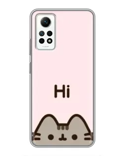 Чехол для Xiaomi Redmi Note 12 Pro (4g) с картинкой «Пушин говорит Hi»
