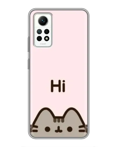 Чехол для Xiaomi Redmi Note 12 Pro (4g) с картинкой «Пушин говорит Hi»