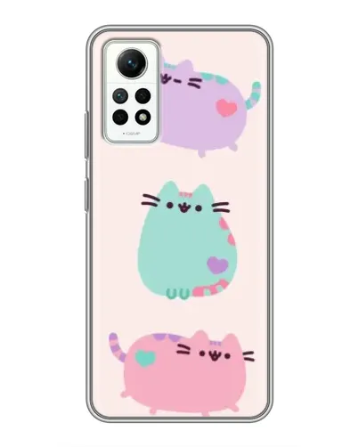 Чехол для Xiaomi Redmi Note 12 Pro (4g) с картинкой «Pusheen трио»