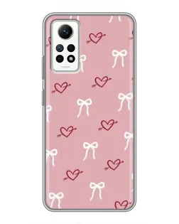 Чехол для Xiaomi Redmi Note 12 Pro (4g) с картинкой «Сердца и банты»