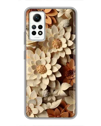 Чехол для Xiaomi Redmi Note 12 Pro (4g) с картинкой «Бежевый флористический декор»