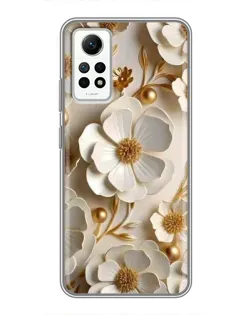 Чехол для Xiaomi Redmi Note 12 Pro (4g) с картинкой «Белие бумажние  цвети»