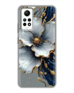 Чехол для Xiaomi Redmi Note 12 Pro (4g) с картинкой «Белый цветок и золотой флюид»