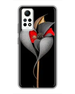 Чехол для Xiaomi Redmi Note 12 Pro (4g) с картинкой «Серебряный фантазийный цветок»