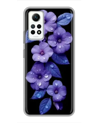 Чехол для Xiaomi Redmi Note 12 Pro (4g) с картинкой «Фиолетовые цветы с росою»