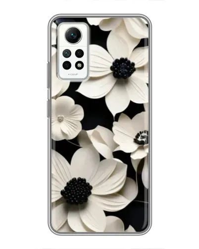 Чехол для Xiaomi Redmi Note 12 Pro (4g) с картинкой «Объемные белые цветы»