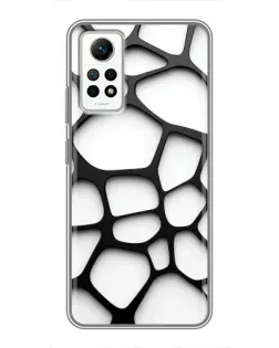 Чехол для Xiaomi Redmi Note 12 Pro (4g) с картинкой «Белая объемная сетка»