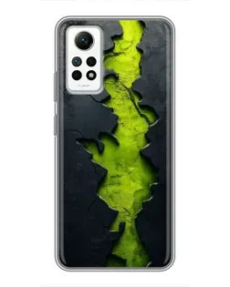 Чехол для Xiaomi Redmi Note 12 Pro (4g) с картинкой «Салатовый разлом скалы»