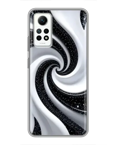 Чехол для Xiaomi Redmi Note 12 Pro (4g) с картинкой «Черно-белая спираль»