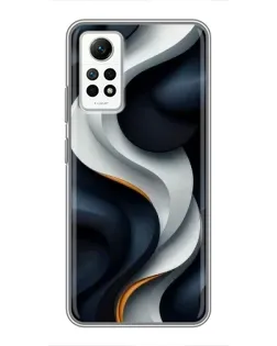 Чехол для Xiaomi Redmi Note 12 Pro (4g) с картинкой «Объемные черно-белые ленты»