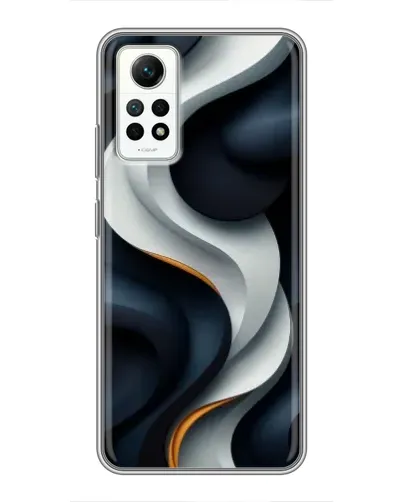Чехол для Xiaomi Redmi Note 12 Pro (4g) с картинкой «Объемные черно-белые ленты»