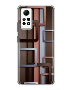 Чехол для Xiaomi Redmi Note 12 Pro (4g) с картинкой «Коричневые объемные квадраты»