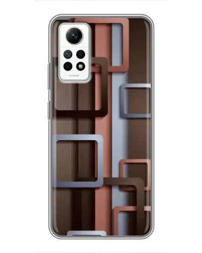 Чехол для Xiaomi Redmi Note 12 Pro (4g) с картинкой «Коричневые объемные квадраты»