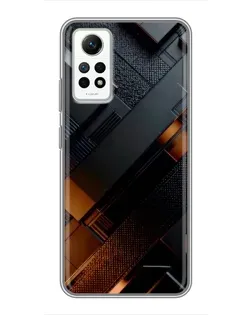 Чехол для Xiaomi Redmi Note 12 Pro (4g) с картинкой «Черные геометрические блоки»
