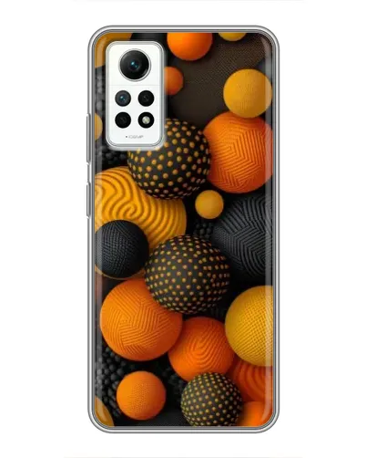Чехол для Xiaomi Redmi Note 12 Pro (4g) с картинкой «Объемные оранжевые сферы»