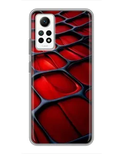 Чехол для Xiaomi Redmi Note 12 Pro (4g) с картинкой «Красная глянцевая сетка»