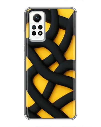 Чехол для Xiaomi Redmi Note 12 Pro (4g) с картинкой «Черное желтое переплетение»