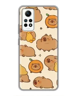 Чехол для Xiaomi Redmi Note 12 Pro (4g) с картинкой «Капибары с апельсинами»