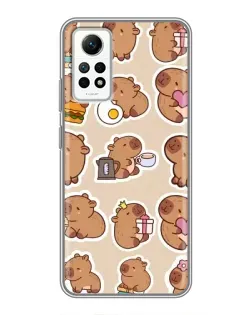 Чехол для Xiaomi Redmi Note 12 Pro (4g) с картинкой «Капибары паттерн» Чехол для Xiaomi Redmi Note 12 Pro (4g) с картинкой «Капибары паттерн»