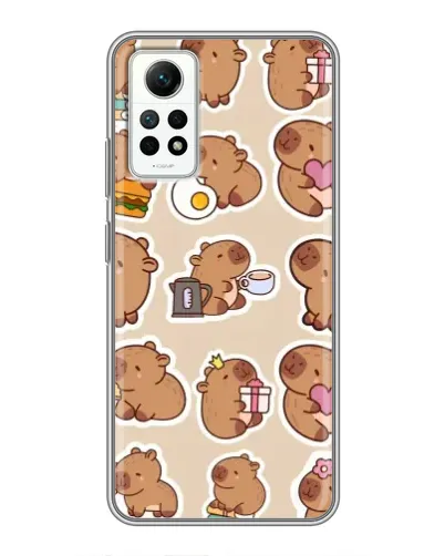 Чехол для Xiaomi Redmi Note 12 Pro (4g) с картинкой «Капибары паттерн»