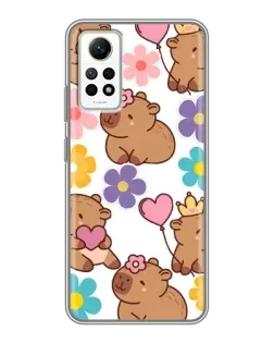 Чехол для Xiaomi Redmi Note 12 Pro (4g) с картинкой «Цветочный паттерн капибар» Чехол для Xiaomi Redmi Note 12 Pro (4g) с картинкой «Цветочный паттерн капибар»