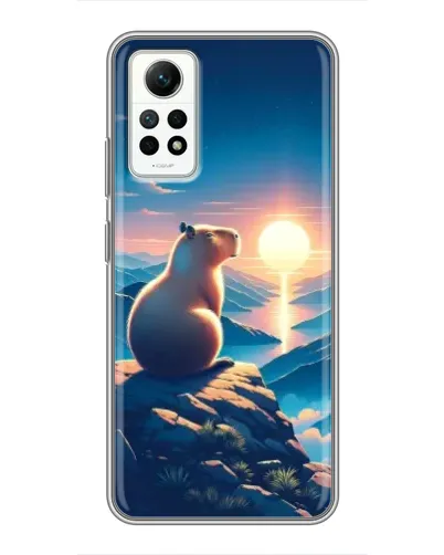 Чехол для Xiaomi Redmi Note 12 Pro (4g) с картинкой «Закат солнца с капибарой»