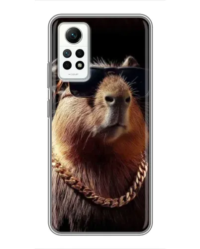 Чехол для Xiaomi Redmi Note 12 Pro (4g) с картинкой «Капибара золотая цепь»