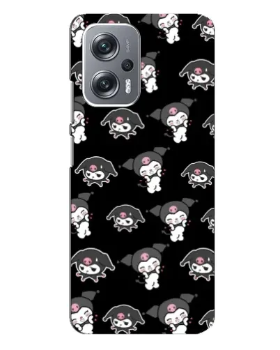 Чехол для Xiaomi Redmi Note 12 Pro Plus с картинкой «Черный паттерн Kuromi»
