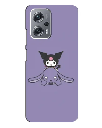 Чехол для Xiaomi Redmi Note 12 Pro Plus с картинкой «Kuromi на лиловом фоне»