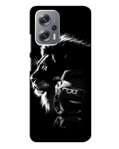 Чехол для Xiaomi Redmi Note 12 Pro Plus с картинкой «BMW и лев»