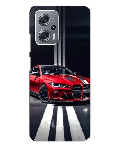 Чехол для Xiaomi Redmi Note 12 Pro Plus с картинкой «Красная BMW на дороге»