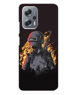 Чехол для Xiaomi Redmi Note 12 Pro Plus с картинкой «PUBG — огненный силуэт»