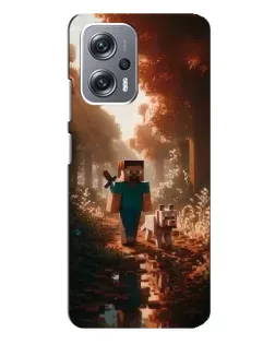 Чехол для Xiaomi Redmi Note 12 Pro Plus с картинкой «Стив в лесу»