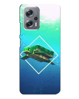 Чехол для Xiaomi Redmi Note 12 Pro Plus с картинкой «Черепаха Minecraft»
