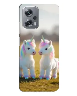 Чехол для Xiaomi Redmi Note 12 Pro Plus с картинкой «Пара единорогов»