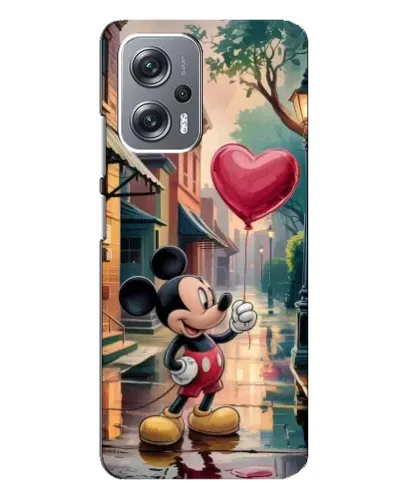 Чехол для Xiaomi Redmi Note 12 Pro Plus с картинкой «Микки и шарик-сердце»