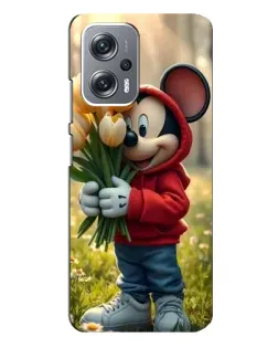 Чехол для Xiaomi Redmi Note 12 Pro Plus с картинкой «Микки с тюльпанами»