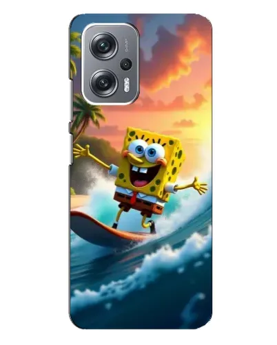 Чехол для Xiaomi Redmi Note 12 Pro Plus с картинкой «Губка Боб серфингист»