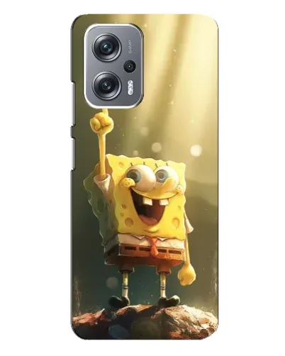 Чехол для Xiaomi Redmi Note 12 Pro Plus с картинкой «Сияющий Спанч Боб»