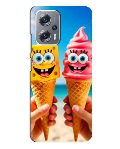 Чехол для Xiaomi Redmi Note 12 Pro Plus с картинкой «Спанч Боб мороженое»