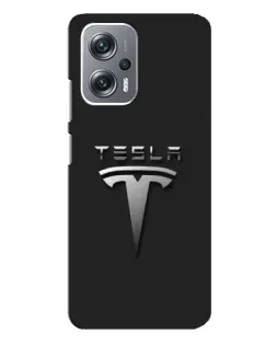 Чехол для Xiaomi Redmi Note 12 Pro Plus с картинкой «Стальной логотип Tesla»