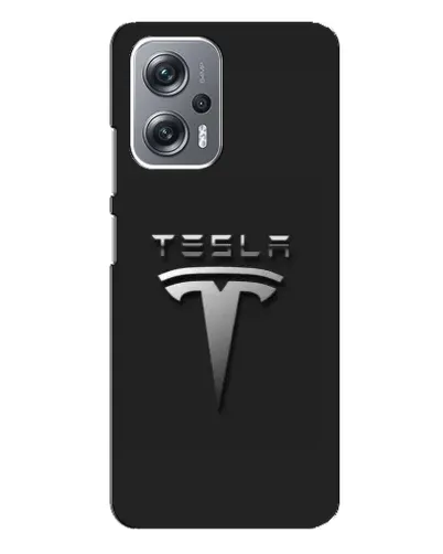 Чехол для Xiaomi Redmi Note 12 Pro Plus с картинкой «Стальной логотип Tesla»