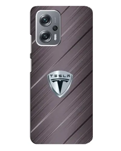 Чехол для Xiaomi Redmi Note 12 Pro Plus с картинкой «Металлическая текстура Tesla»
