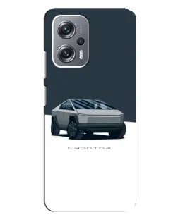 Чехол для Xiaomi Redmi Note 12 Pro Plus с картинкой «Серебристый Cybertruck Tesla»