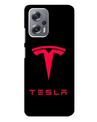 Чехол для Xiaomi Redmi Note 12 Pro Plus с картинкой «Tesla Red Logo»
