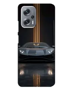 Чехол для Xiaomi Redmi Note 12 Pro Plus с картинкой «Lamborghini золотые линии»