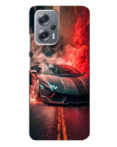 Чехол для Xiaomi Redmi Note 12 Pro Plus с картинкой «Lamborghini красный дым»