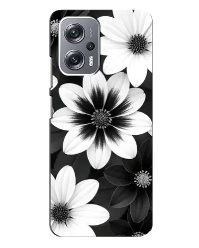 Чехол для Xiaomi Redmi Note 12 Pro Plus с картинкой «Монохромные астры»