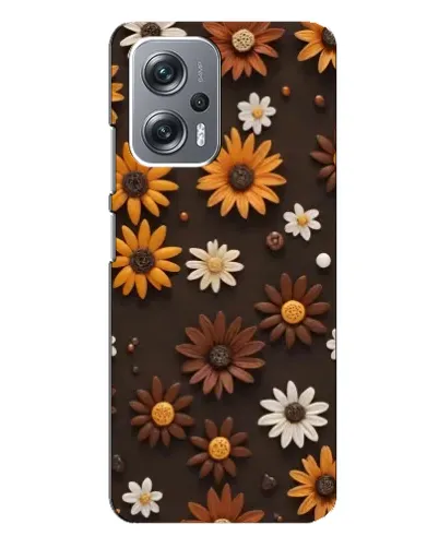 Чехол для Xiaomi Redmi Note 12 Pro Plus с картинкой «Узор из маленьких подсолнухов»